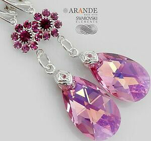 yzWG[EANZT[ COXtXL[NX^sNtB[X^[OVo[earrings swarovski crystals *rosa feel* sterling silver certificate