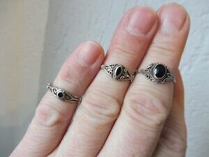 yzWG[EANZT[ Vo[_3 bella, vecchio anelli__925 argento __ con onice ___