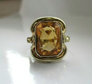 �y���������z�W���G���[�E�A�N�Z�T���[ �I�[���h�����O�V���o�[�V�g���m�A�[�g�f�R�V���o�[bellissimo vecchio anello argento citrino arte deco 935 argento