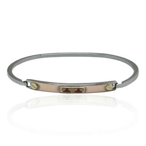 yzWG[EANZT[ ov[NuXbgbracciale rigido alla schiava canna quadrata acciaio targa con elementi in oro