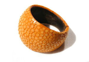 �y���������z�W���G���[�E�A�N�Z�T���[ �r�W���[�N���[���K���`���b�g�I�[�e���e�B�N�o�Q�u�[���K���`���b�g�e�[�������Obijou cuir galuchat rare authentique bague boule galuchat taille 55 no 12 ring