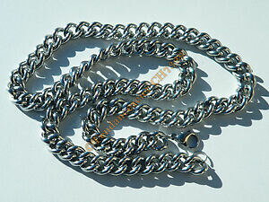 yzWG[EANZT[ `FCRA[AWep[AVGCILV_u}CGOchaine collier 60 cm argente pur acier inoxydable maille gourmette bombe 9,5 mm