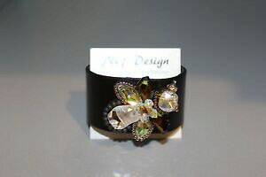 yzWG[EANZT[ AU[uXbgIWiXtXL[NX^nhChOWA[RNVbracciale in vera pelle, cristalli swarovski originali, f