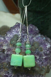 yzWG[EANZT[ Ai`I[XgAO[N\pVIVo[tbNCOraro naturale australiano verde crisoprasio 925 argento gancio orecchini
