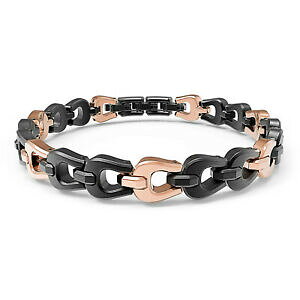 yzWG[EANZT[ uU[YEFCYNmXuXbgubNXeB[oYbrosway, bracciale kronos uomo, acciaio nero e rose bos16 nuovo