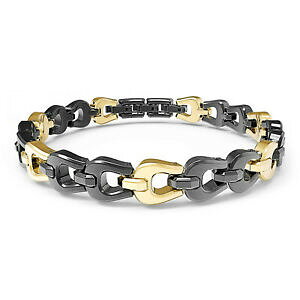 yzWG[EANZT[ uU[YEFCYNmXuXbgubNS[hX`[brosway, bracciale kronos uomo, acciaio nero e dorato bos15 nuovo