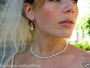 yzWG[EANZT[ Vo[X^[OXtXL[NX^p[EFfBOZbgCOlbNXargento sterling in swarovski cristallo perle matrimonio set orecchin