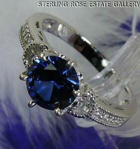 yzWG[EANZT[ Tt@CAL[rbNWRVo[X^[O8mm zaffiro e zircone cubico argento sterling 0925 estate fidanzamento anello