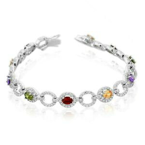 【送料無料】ジュエリー・アクセサリー シルバースターリングカラフルホワイトマルチカラークリスタルクラシックテニス925 argento sterling bianco variopinto multicolore cristalli cz classico tennis