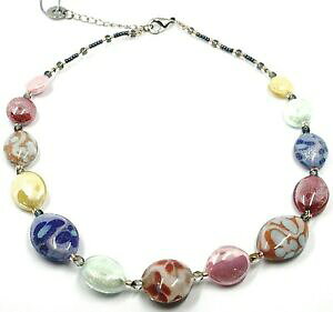 yzWG[EANZT[ R[iAeBJ[iFlcBA}`J[fBXNcollana antica murrina venezia, co995a19, multi color, con fiori, ovali dischi