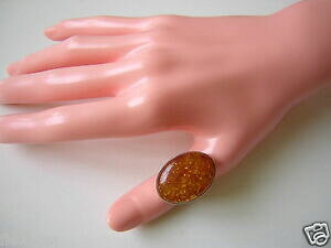yzWG[EANZT[ Ao[nj[Vo[OAo[grande 925 anello argento con miele ambra 7,4 g17,1 mm ambra