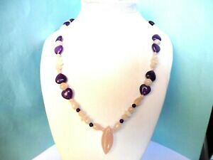 yzWG[EANZT[ RA[NAc[YAeBXeAW}Xcollier quartz rose et amethyste49 cmargent massif