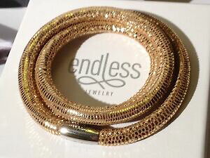 yzWG[EANZT[ GhXyXS[f_u`F[uXbgVo[obNendless jlopez 40 cm golden rettili bracciale doppia catena argento fibbia rrp  80