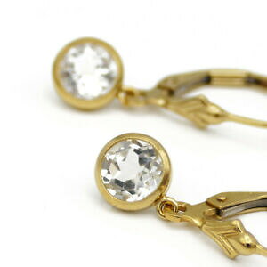yzWG[EANZT[ G[fV^CzCggp[YuVCOS[hin puro edelstein 6mm topaz bianco orecchini brisuren ygf 14k oro 585