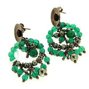 yzWG[EANZT[ ~bnExgiCOVo[AK^O[mychau orecchini vietnamita in argento e agata green ehs70412