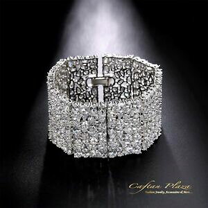 yzWG[EANZT[ ChuXbguXbgzCgS[h?NX^xxl ampia bracciale donna bracelet 18k bianco oro pl con stellux ? cristalli aaa