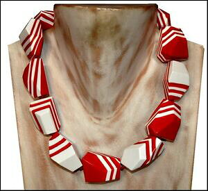 �y���������z�W���G���[�E�A�N�Z�T���[ �t�����X�f�U�C���x���O���b�\���b�\�r�A���R�R���[�i�W���R��francese design bello grosso rosso e bianco resina collana girocollo