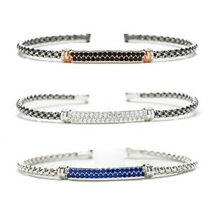 �y���������z�W���G���[�E�A�N�Z�T���[ �W���R�j�p���F�V���o�[�W�F���o���W�b�h�u���X���b�gbracciale rigido gerba 3050 in argento 925 con pave di zirconi