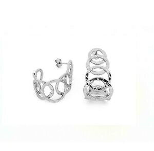 �y���������z�W���G���[�E�A�N�Z�T���[ �u�����Y�C�������O�T�[�N���V���o�[���b�Lunoaerre orecchini donna semicerchio in bronzo 7 cerchi uniti placcato argento