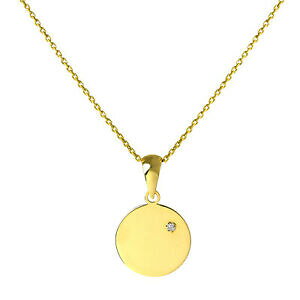 yzWG[EANZT[ S[hEhy_g^Cj[`F[NX^9 kt oro engravable round ciondolo w tiny cz cristallo su catena 16 18 20 in ca 5080 cm