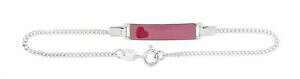 yzWG[EANZT[ v[gACfguXbgVo[X^[Oident bracciale con placca incisa cuore 925 argento sterling incl gravur 18cm