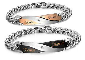 yzWG[EANZT[ K[Wp[gi[uXbgXeXX`[JbvuXbgid in acciaio inox couple bracciali con incisione a scelta con box partner bracciale nuo