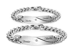 yzWG[EANZT[ p[gi[{bNXuXbgXeXuXbgid in acciaio inox fidelity bracciali con incisione a scelta con box partner bracciale