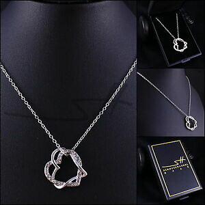 yzWG[EANZT[ `F[y_gn[gzCgS[hXtXL[RNX^P[Xcatena pendente amp; cuore, regalo, da donna oro bianco, swarovski R cristalli, in ast