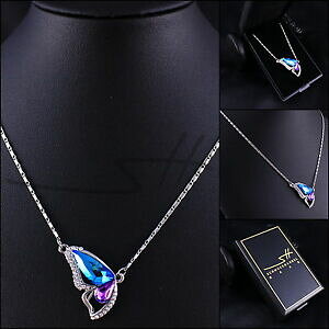 yzWG[EANZT[ o^tClbNXXtXL[RNX^P[Xregalo collana farfalla, donna, argento, swarovski R cristalli, in astuccio