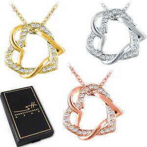 yzWG[EANZT[ n[g`F[`F[n[gXtXL[RNX^cuore catena catena cuore astuccio swarovski R cristalli donna regalo 3 colori