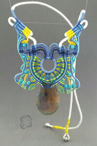 yzWG[EANZT[ ^[RCYlbNX}CNfL}Ndruzy geode agata amp; turchese collana, fatti a mano microdedicarmi al macrame da nodi damore
