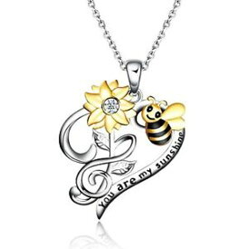 【送料無料】ジュエリー・アクセサリー シルバースターリングハートネックレスビーサンフロー925 argento sterling cuore collane per donna, sei il mio sole bee sunflow