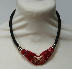 �y���������z�W���G���[�E�A�N�Z�T���[ �o�g���[�E�B���\���_�u�����b�h�N���X�^���n���Y���U�[�R�[�h�l�b�N���Xbutler e wilson rosso matrimoniale crystal mani leather cord magnetico collana nuova