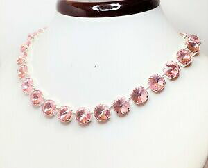 yzWG[EANZT[ [ULAXgXNX^Vo[bLOWAlbNXRbgrosa chiaro strass crystal argento placcato collana georgiano collet donne regalo