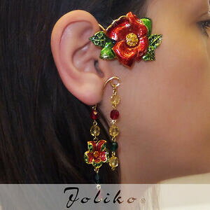 yzWG[EANZT[ WRI[N`F[JtCO`F[|s[t[WvV[iCgjoliko ohrklemme con catena ear cuff earring chain papavero fiore gypsy night a sini