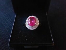【送料無料】ジュエリー・アクセサリー レディースピンククリスタルリングサイズボックスwomens pink crystal encrusted oval shaped ring size k complete in storage box