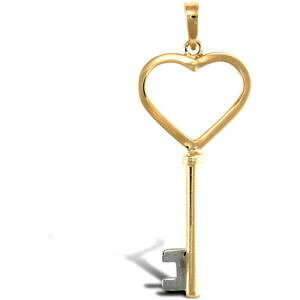 yzWG[EANZT[ fB[X\bhL[CG[S[hIu}Cn[g`[y_gladies solido 9ct oro giallo chiave del mio cuore charm ciondolo