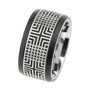 yzWG[EANZT[ GXgfUCOVNEbhernstes design anello r417 seta legno in acciaio nero inciso