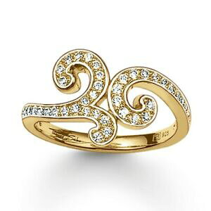 �y���������z�W���G���[�E�A�N�Z�T���[ �g�[�}�X�T�{�O�����\�E���V���o�[�A���x�X�N�����O��nuovo thomas sabo glam amp; soul silver amp; gp cz arabesque ring tr1953 misura 52 �� 115