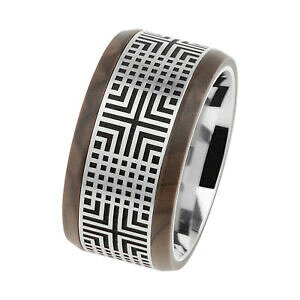 yzWG[EANZT[ GXgfUCOVNEbhuEXeXX`[ernstes design anello r418 seta legno braun acciaio inox inciso