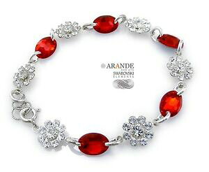 yzWG[EANZT[ IWiXtXL[NX^uXbg^b`bhX^[OVo[bracciale con cristalli swarovski originali * rosso al tatto * argento sterling