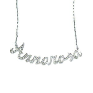 yzWG[EANZT[ CXg[xl`AW[WVo[l[lbNXcollana nome in argento donna con strass maglia veneziana annarosa