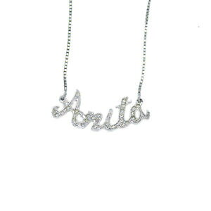 yzWG[EANZT[ CXg[xl`AW[WVo[l[lbNXcollana nome in argento donna con strass maglia veneziana anita