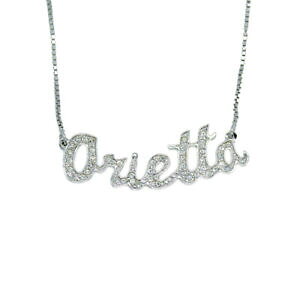 yzWG[EANZT[ CXg[xl`AW[WVo[lbNXcollana nome orietta in argento donna con strass maglia veneziana