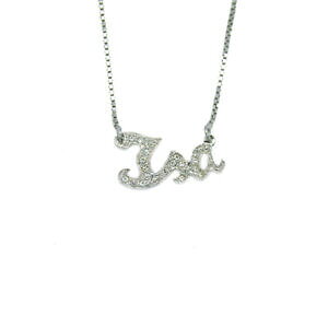 yzWG[EANZT[ xl`AbVCXg[lbNXcollana nome isa in argento donna con strass maglia veneziana