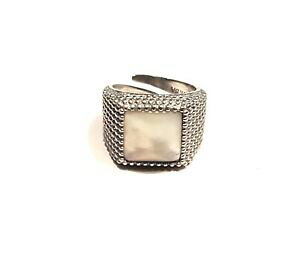 �y���������z�W���G���[�E�A�N�Z�T���[ �W�F���o�V���o�[�}�U�[�I�u�p�[���A�[�g�X�N�G�A�����Ogerba anello quadrato in argento e madreperla art 1625