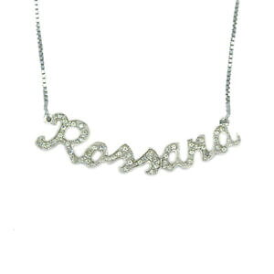 yzWG[EANZT[ xl`AbVCXg[bTilbNXcollana nome rossana in argento donna con strass maglia veneziana