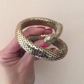 【送料無料】ジュエリー・アクセサリー ブラッチャレホワイティングデイビスヴィンテージゴールドトーンスネークブレスレットbracciale whiting amp; davis vintage gold tone snake bracelet