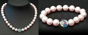 yzWG[EANZT[ lbNXsNXtXL[uXbgUNX^r[YZbgnuovo 41cm7cm collana bracciale rosa swarovski perline rosalinecrystal a partire da s