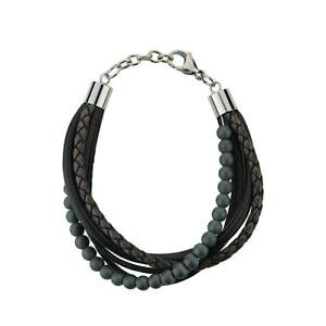 yzWG[EANZT[ G}eB[gV^[G[fibpO[uXbgbracciale ematite e stahledelnappa grigio 21cm
